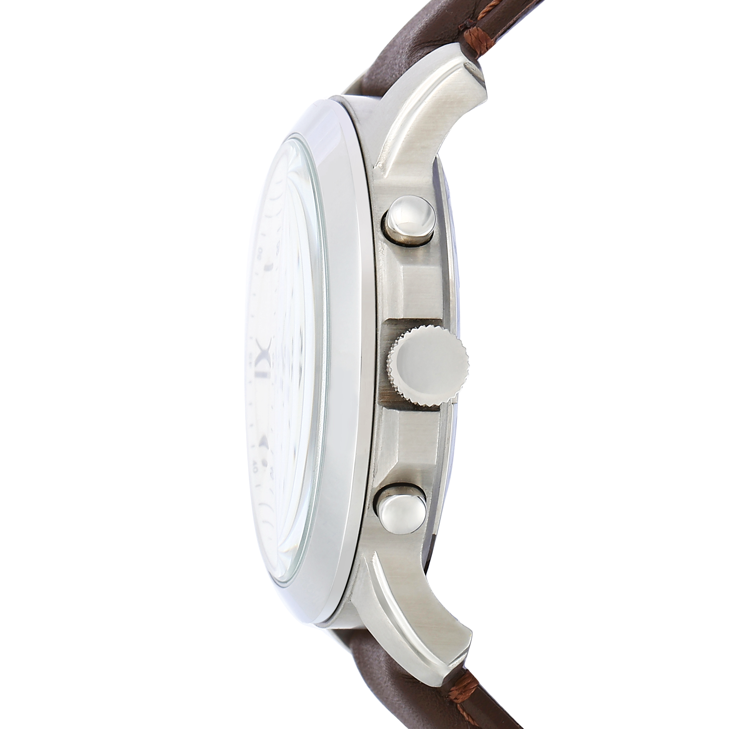 Fossil Grant Chronograph Cream Dial Brown Leather Watch FS4735