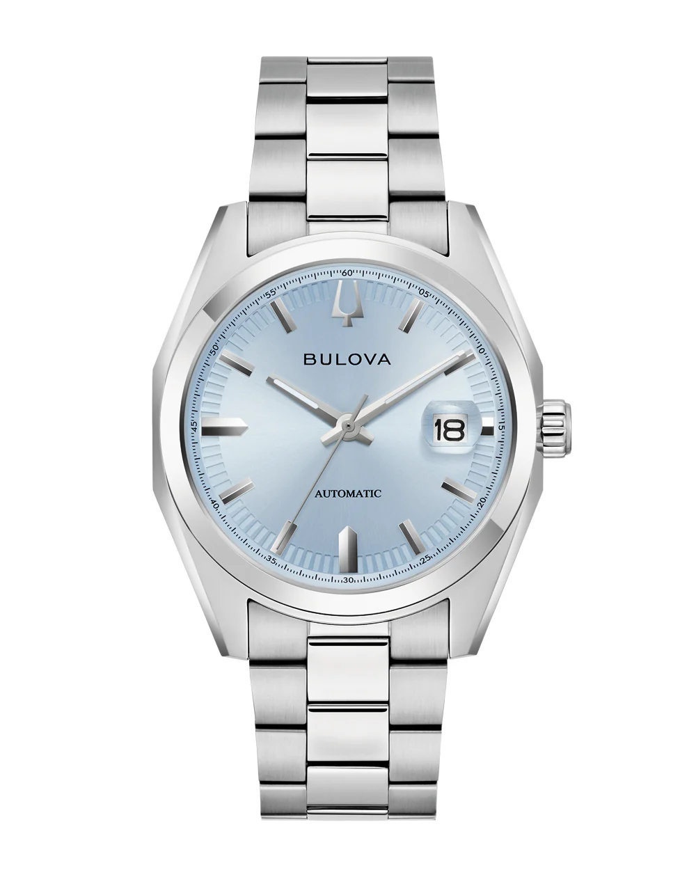 Bulova Surveyor Automatic Blue Dial Stainless Steel Mens Watch 96B469