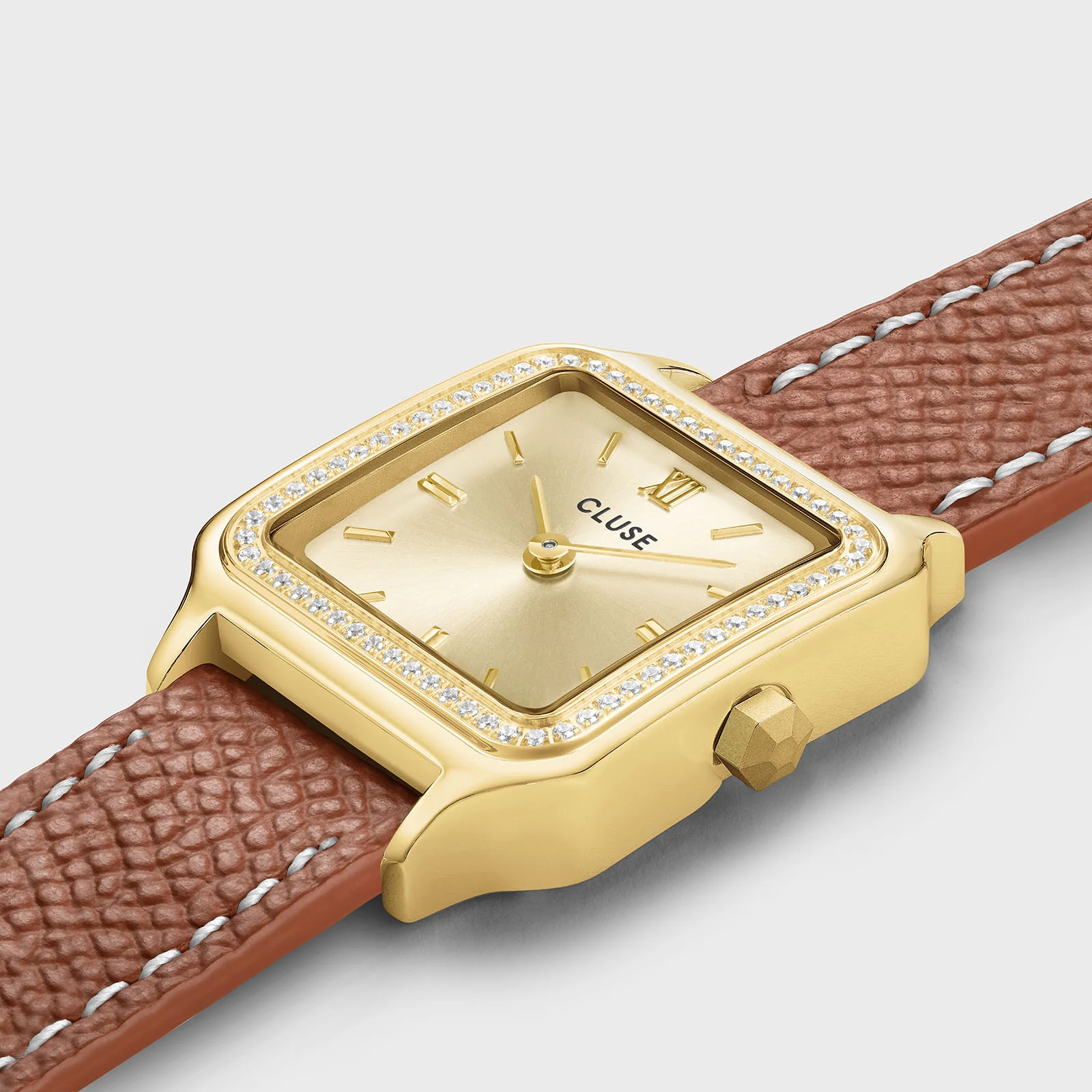 CLUSE Gracieuse Petite Brown Dial and Leather Double Wrap Band CW11821