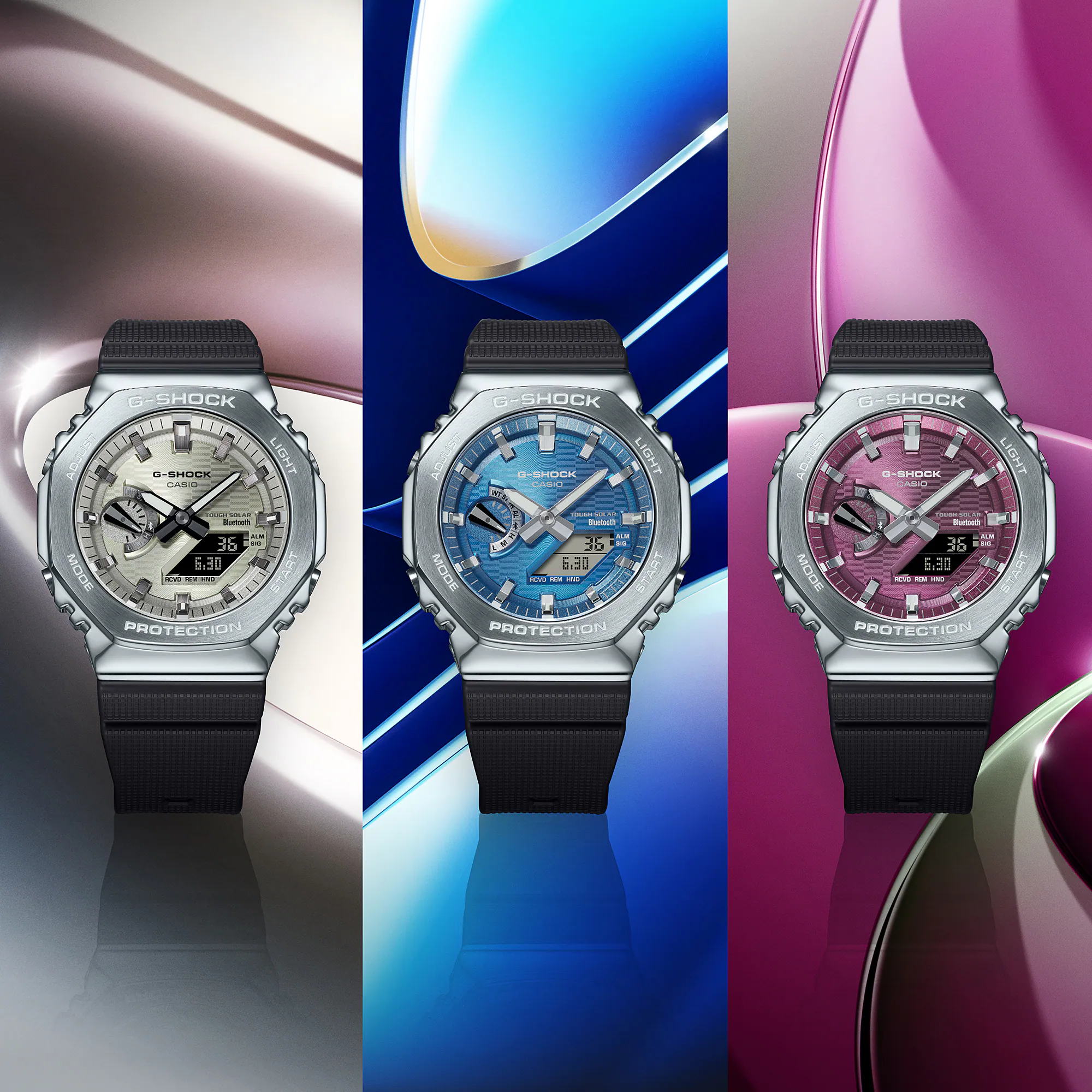 G-Shock Solar Power Burgundy Dial Black Resin Band Watch GBM2100A-4B