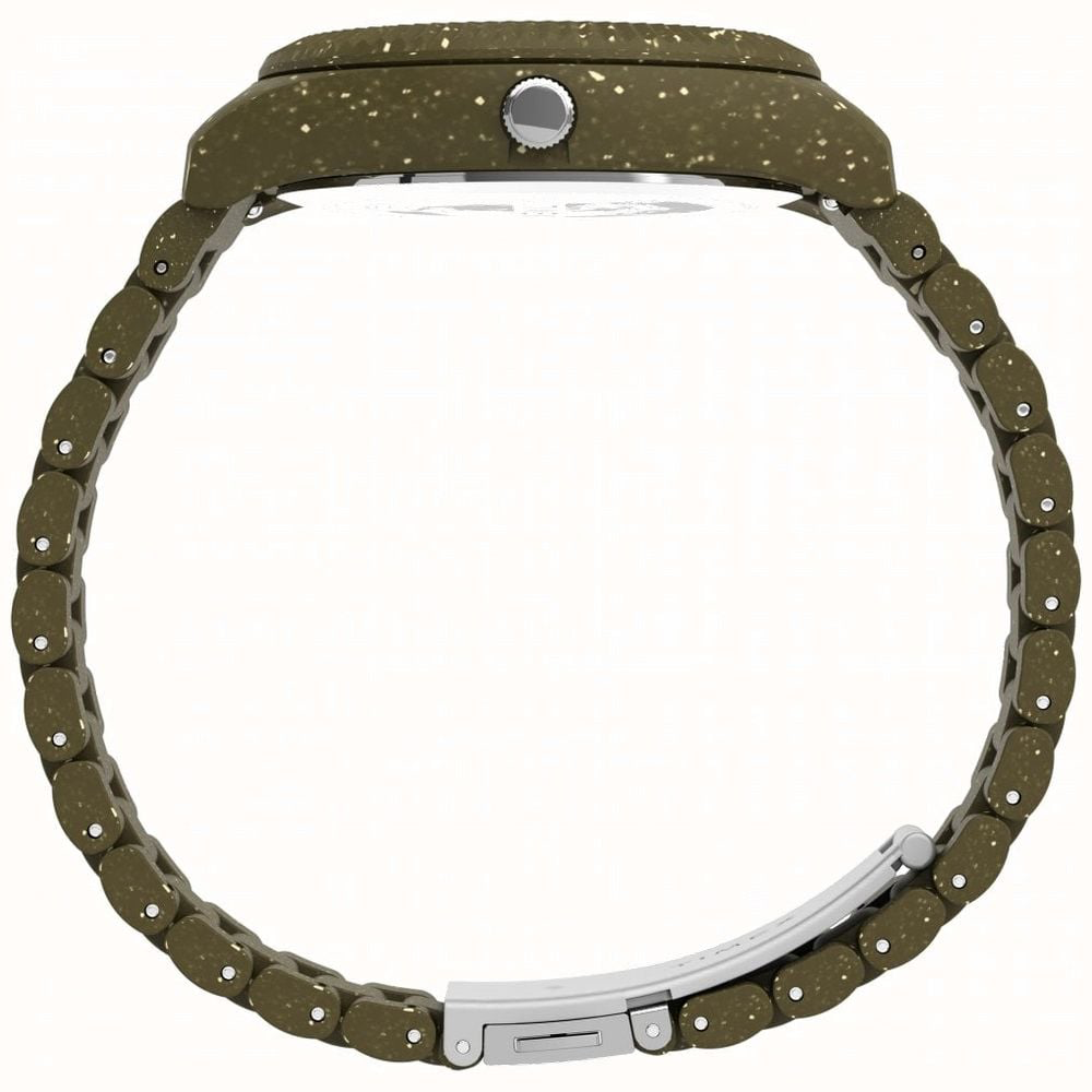 Timex Waterbury Ocean Recycled Plastic Black Dial Green Bracelet Watch TW2V77100