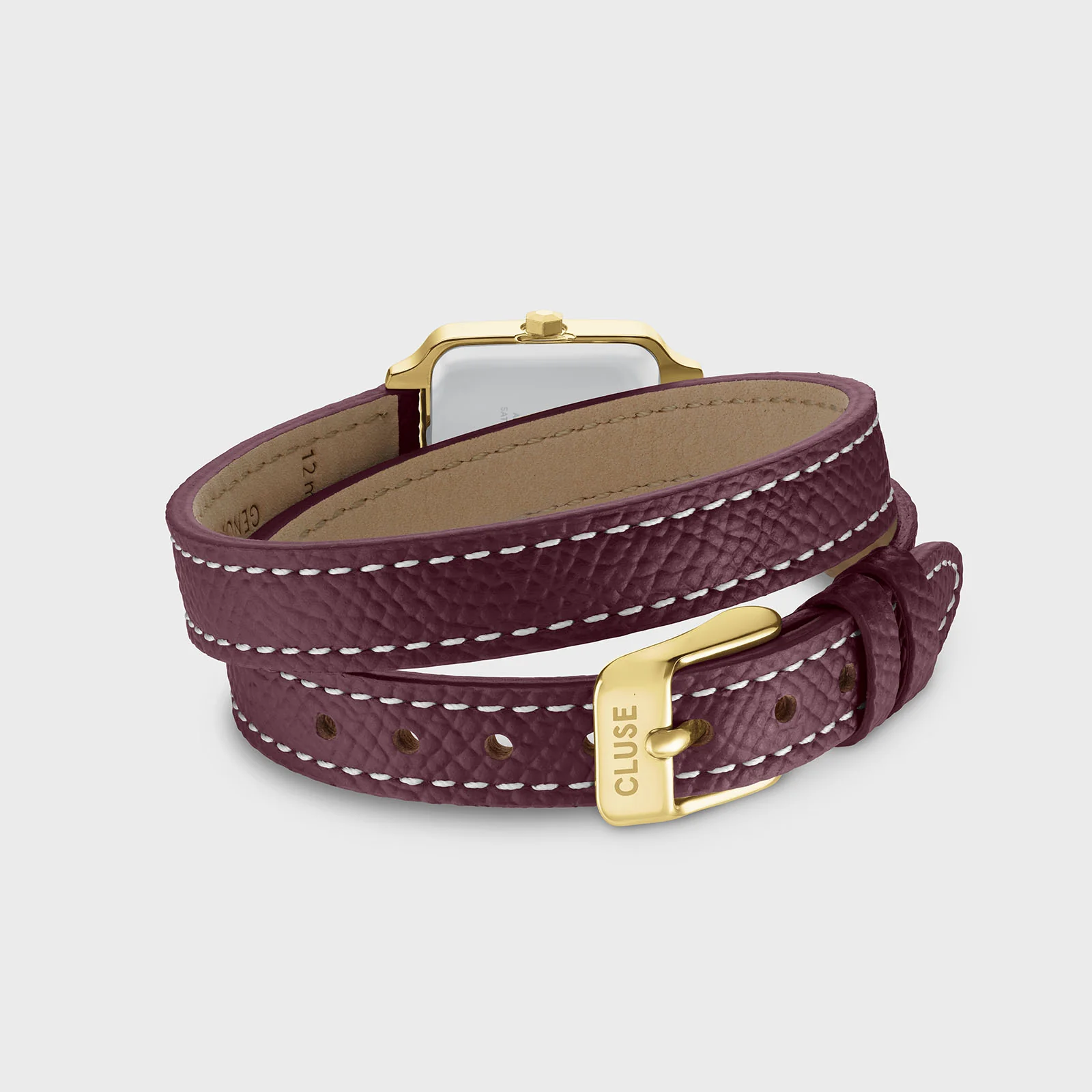 CLUSE Gracieuse Burgundy Mini Burgundy Leather Double Wrap Band CW15503