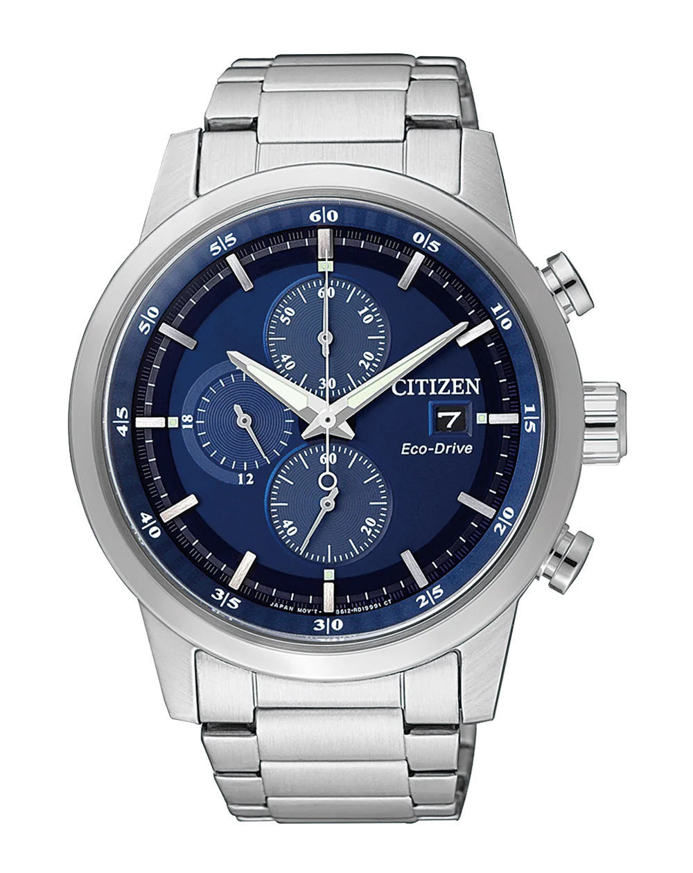 Citizen Eco-Drive Blue Dial Chronograph Stainless Steel Watch CA0610-52L