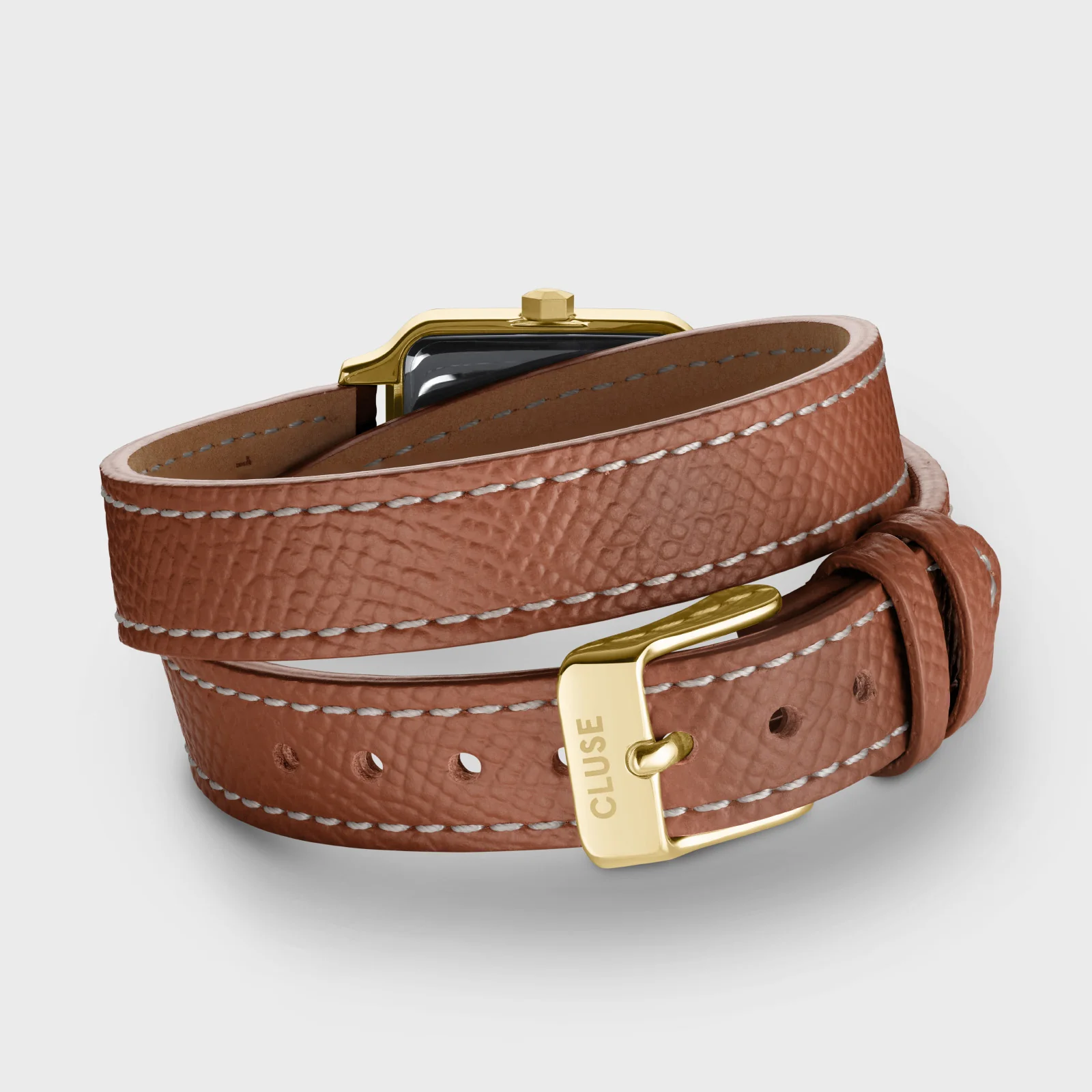 CLUSE Gracieuse Petite Brown Dial and Leather Double Wrap Band CW11821