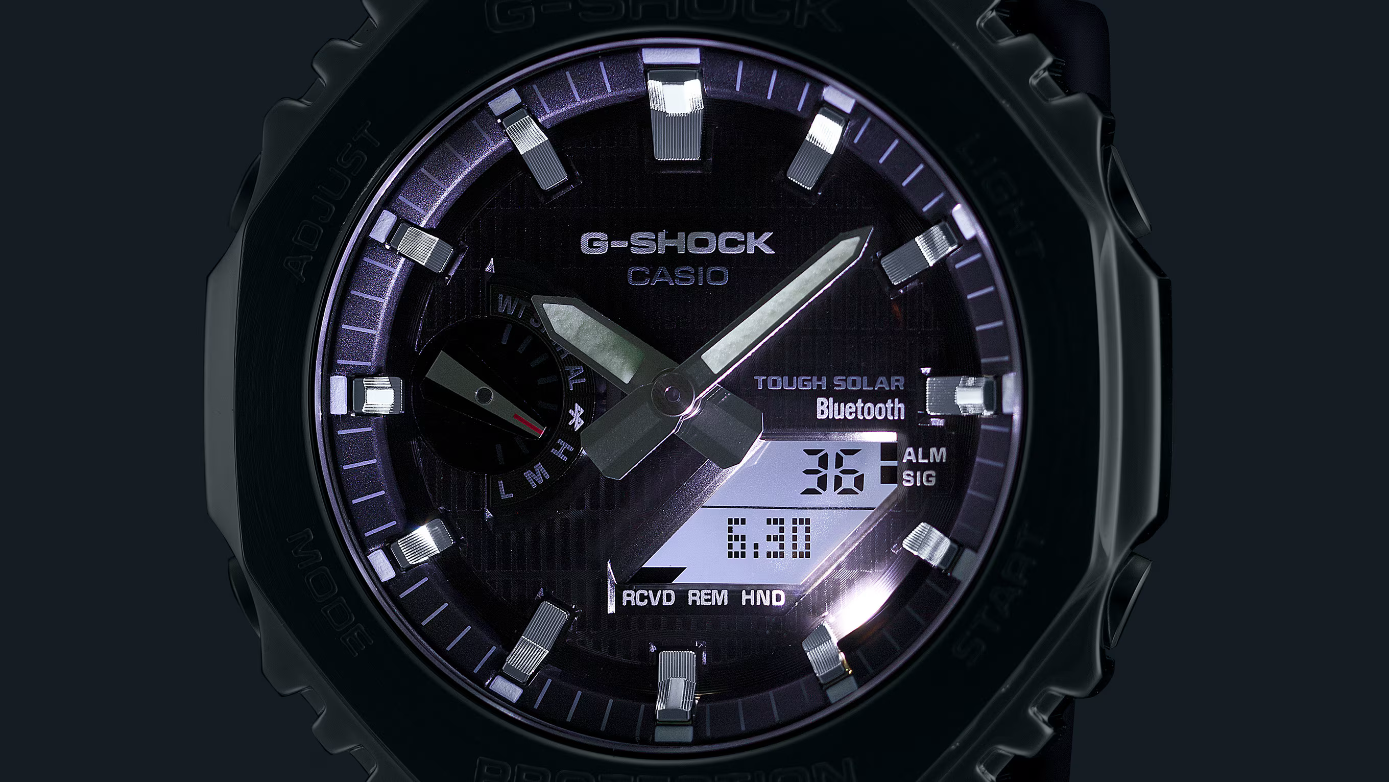 G-Shock Solar Power Burgundy Dial Black Resin Band Watch GBM2100A-4B