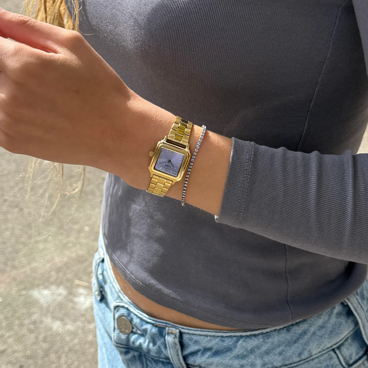 CLUSE Gracieuse Frosted Lilac Dial Gold Stainless Steel Bracelet CW11820