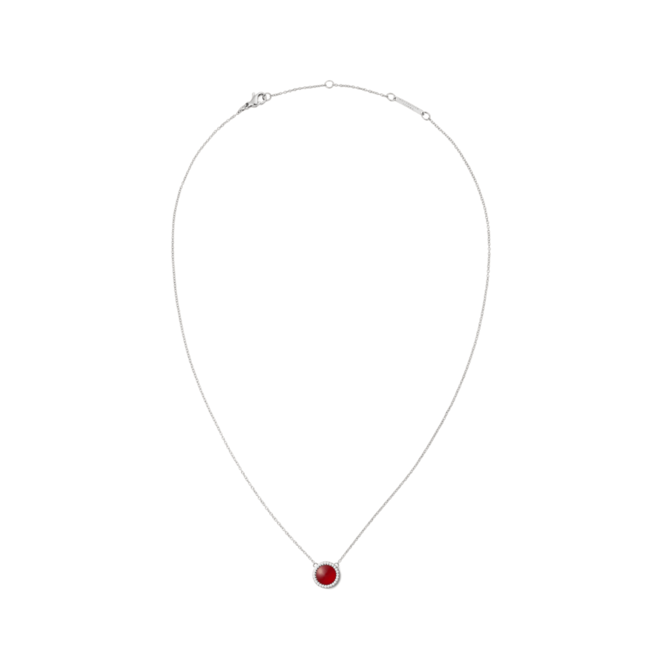 Daniel Wellington Audrey Red Agathe Silver Necklace DW00401452
