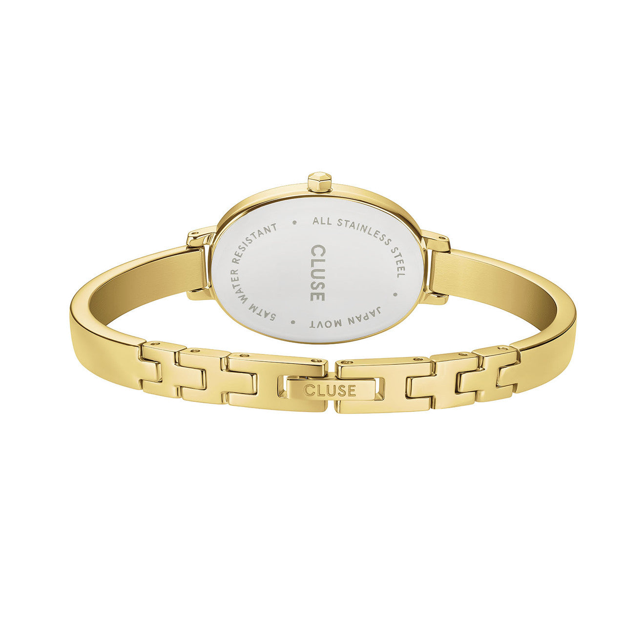 CLUSE L'Ovale Stainless Steel White Dial Gold Band Women's Watch CW16101