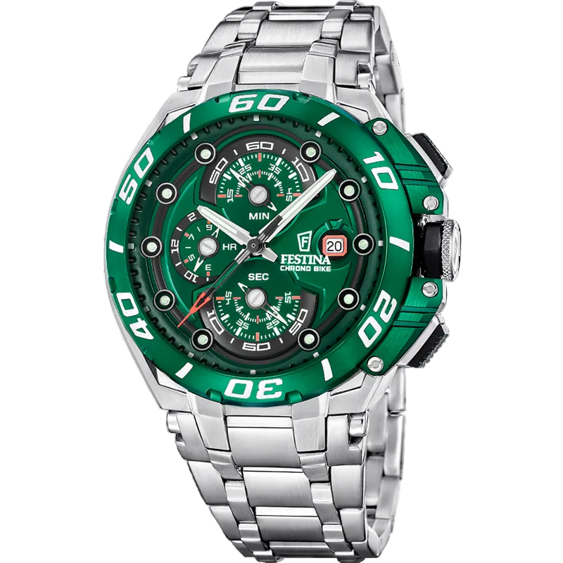 Festina ChronoBike Green Dial Stainless Steel Men's Watch F20754/5