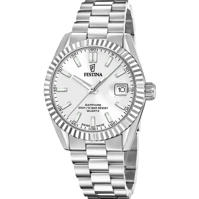 Festina Swiss Made Silver Dial Stainless Steel Men's Watch F20084/A