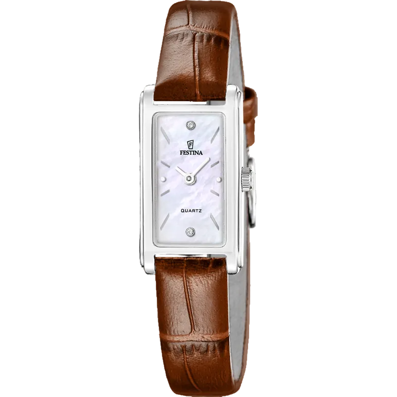Festina Multicolour Dial Brown Leather Strap Women's Watch F20769/2