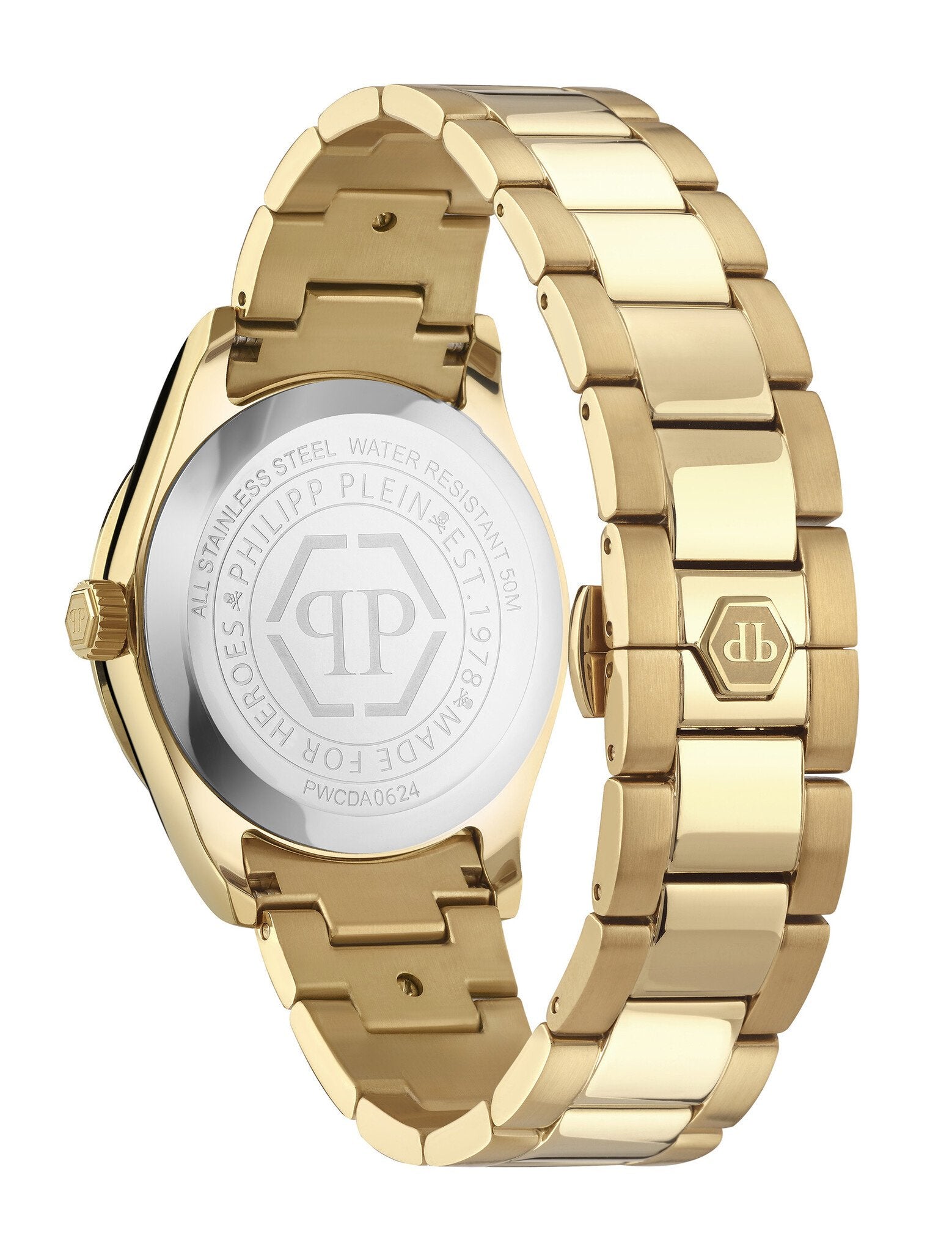 Philipp Plein Queen Crystal Gold Black Dial Stainless Steel Watch PWCDA0624