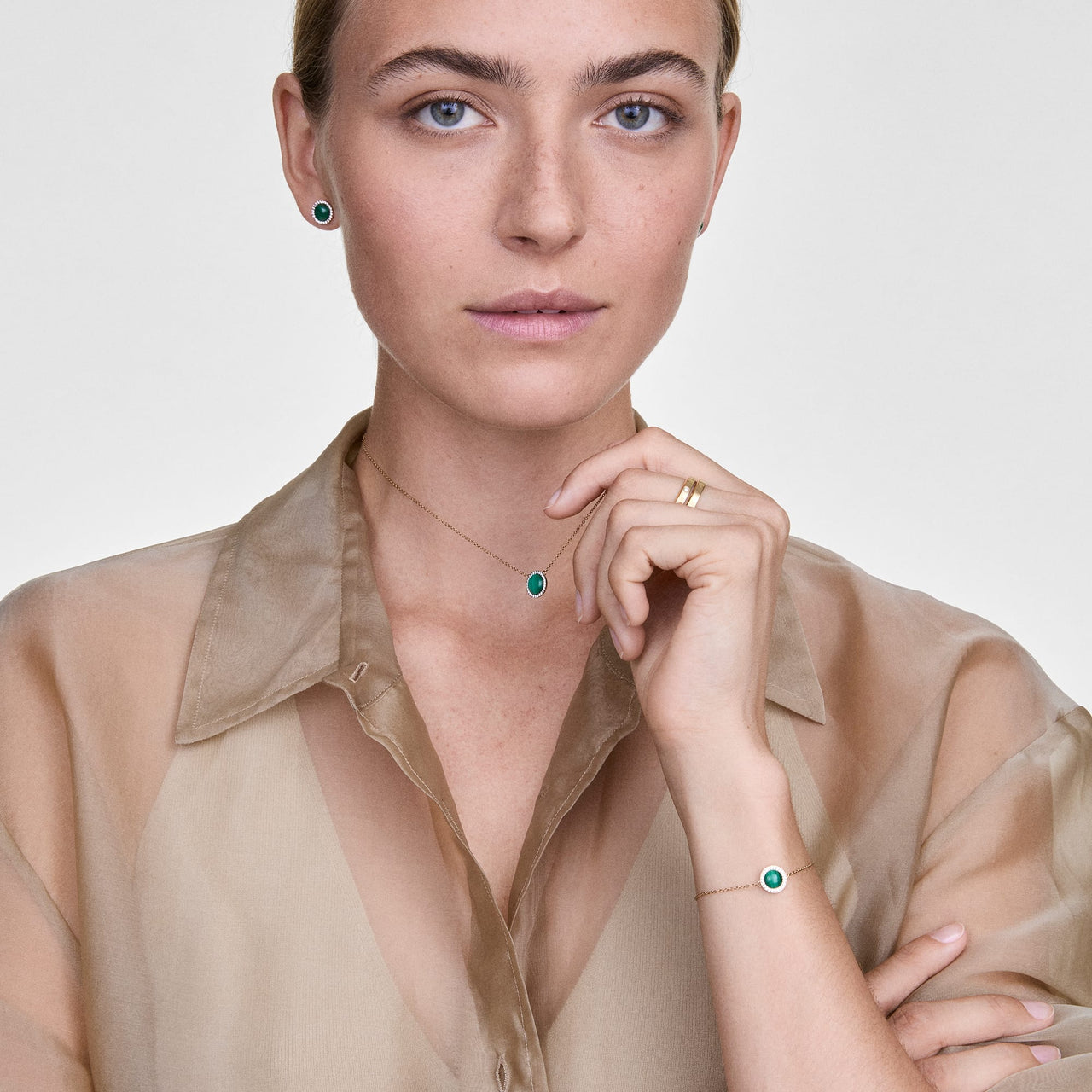 Daniel Wellington Audrey Malachite Gold Necklace DW00401443