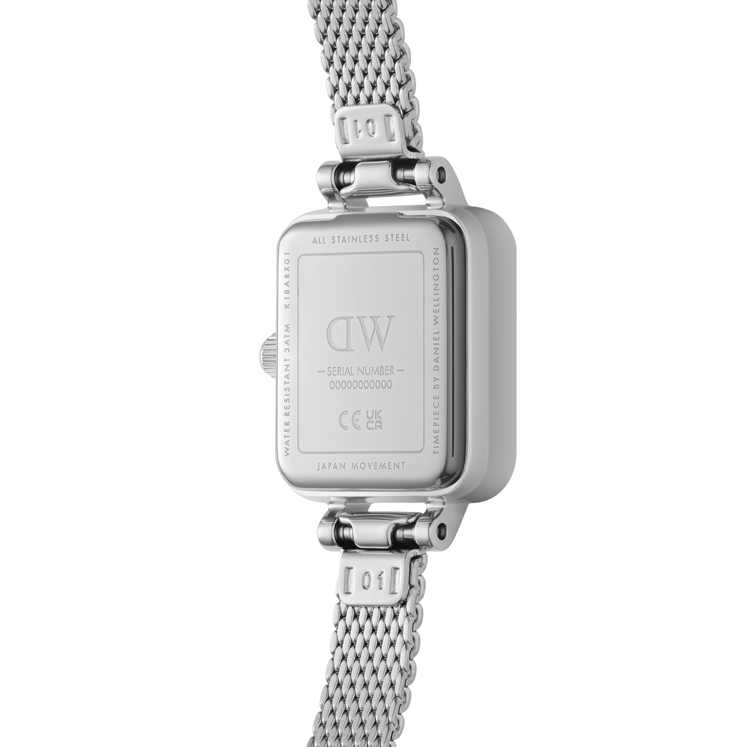 Daniel Wellington Quadro Mini Sterling White Dial Watch DW00100726