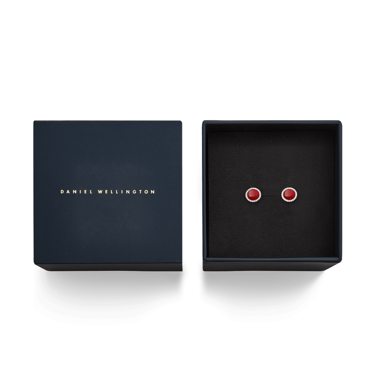 Daniel Wellington Audrey Earrings Red Agathe Silver DW00401416