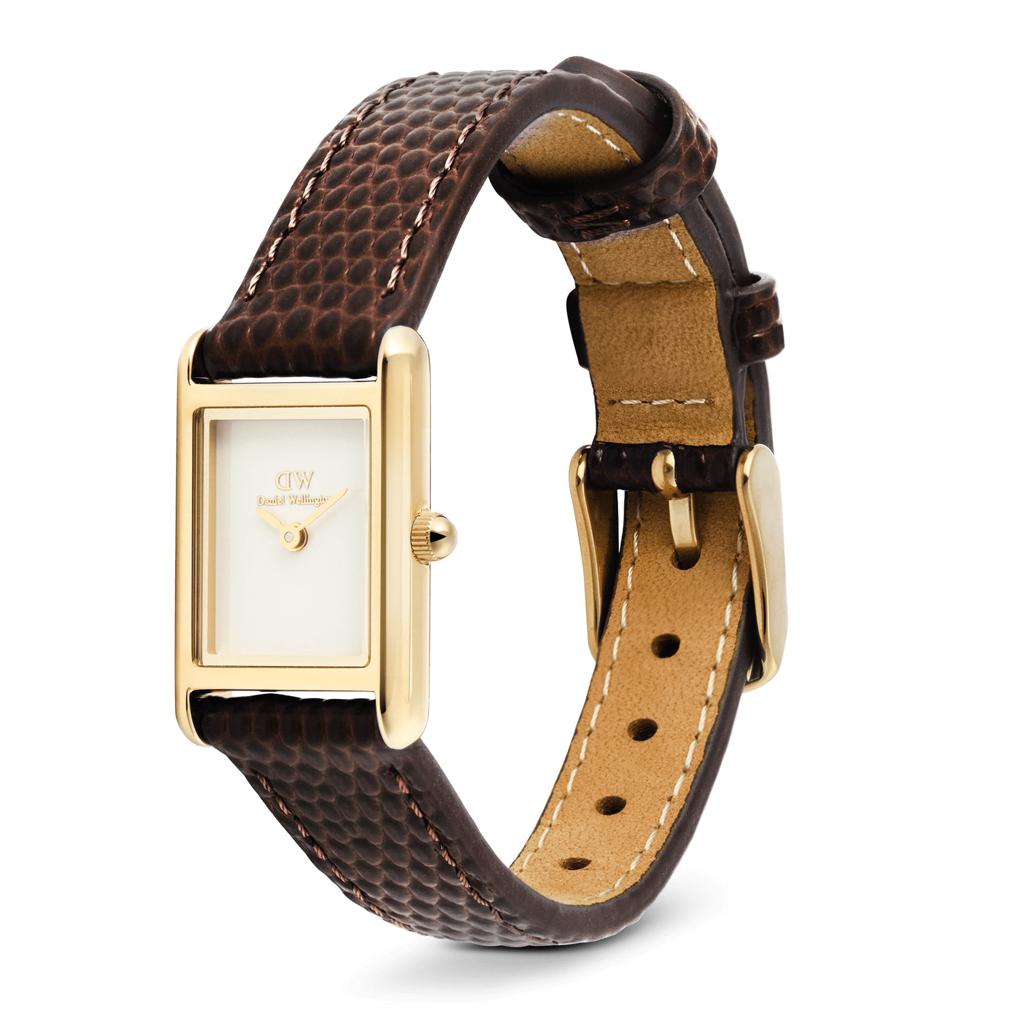 Daniel Wellington Bound Mini Dark Brown Lizard Gold DW00100904