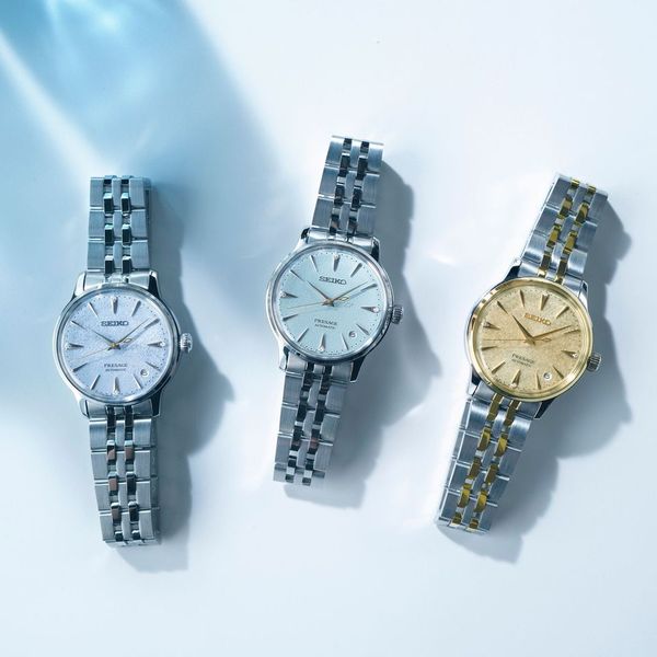 Seiko Presage Daytime 'Frozen Banana Daiquiri' Automatic Gold Dial Watch with Diamonds SRPL64J
