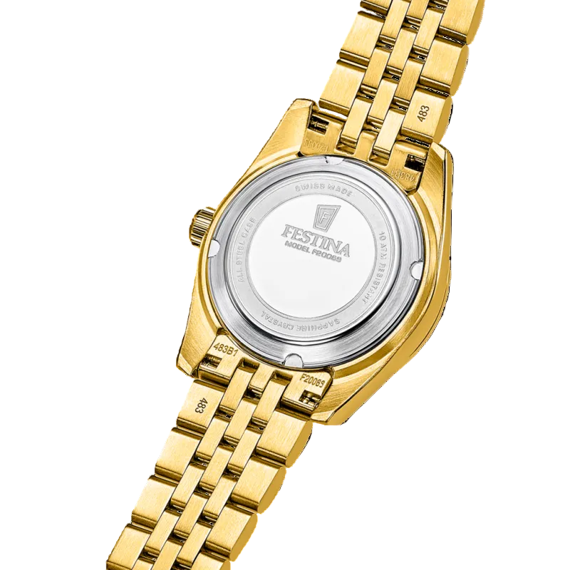 Festina Swiss Made Classic Gold Dial Stainless Steel Women’s Watch F20089/2