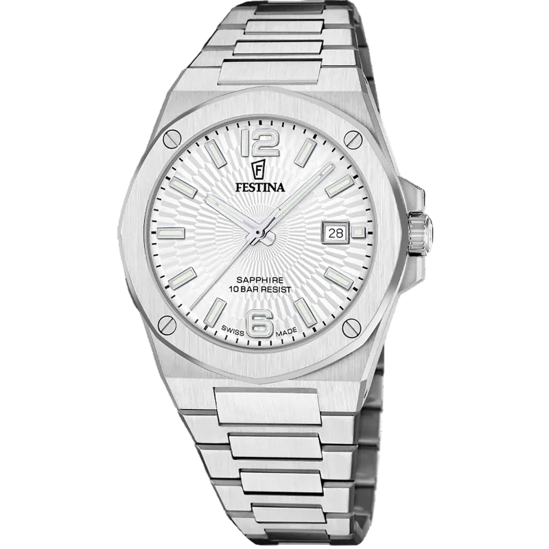 Festina Swiss Made Silver Dial Stainless Steel Men's Watch F22000/1