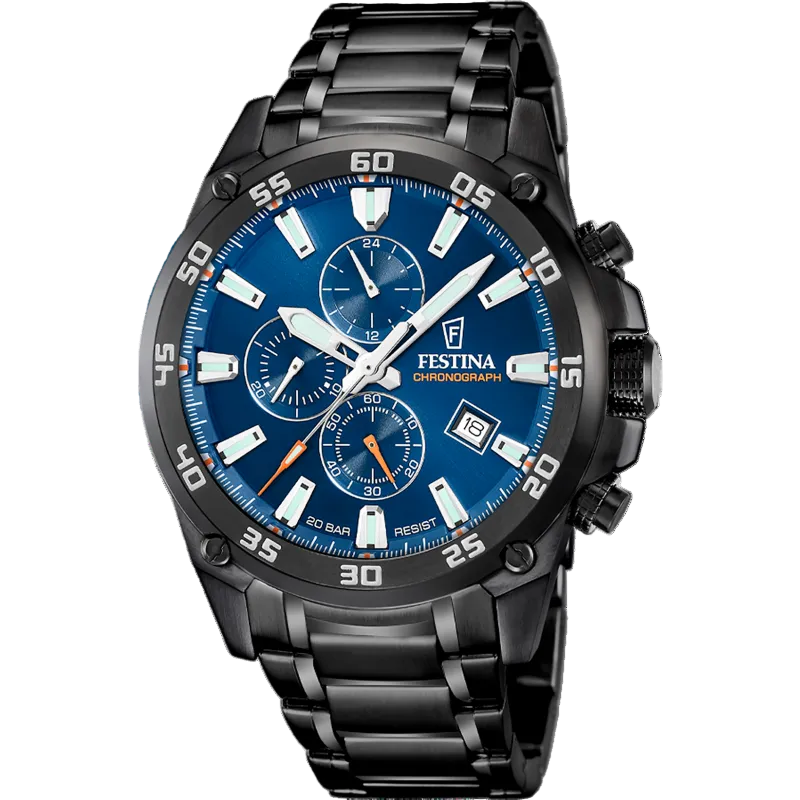 Festina Timeless Chrono Blue Dial Stainless Steel Men's Watch F20735/1