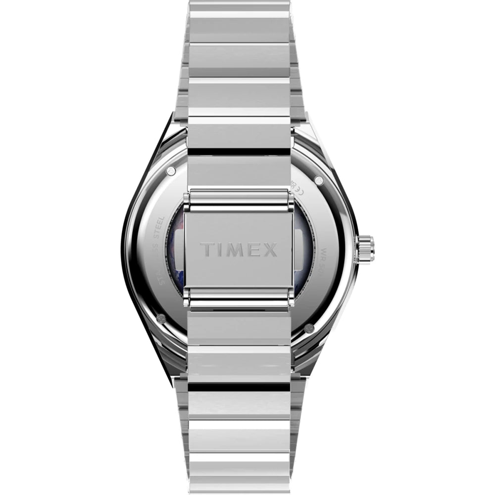Timex Q Nasa Day-Date Moonphase Black Dial Stainless Steel Watch TW2Y56700