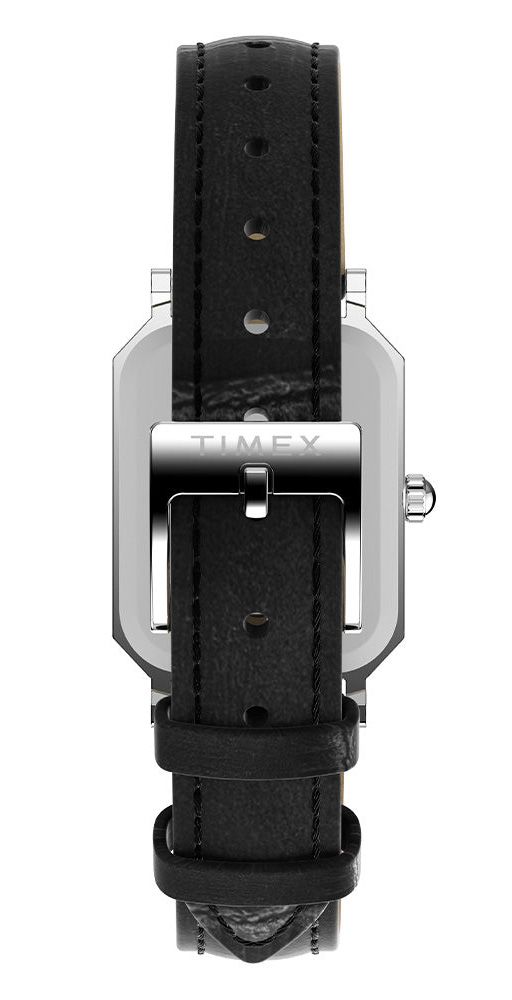 Timex Dress Siver Case Black Leather Band Women's Watch TW2Y00800