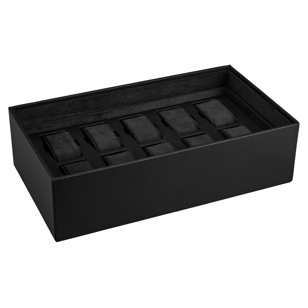 Wolf The Den 8 Piece Watch Winder Safe Black 430802 ten-piece watch tray