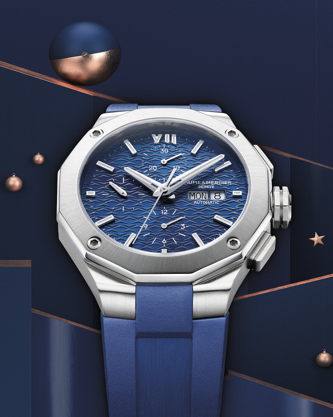 Baume & Mercier Riviera Blue Automatic 43mm Watch M0A10623