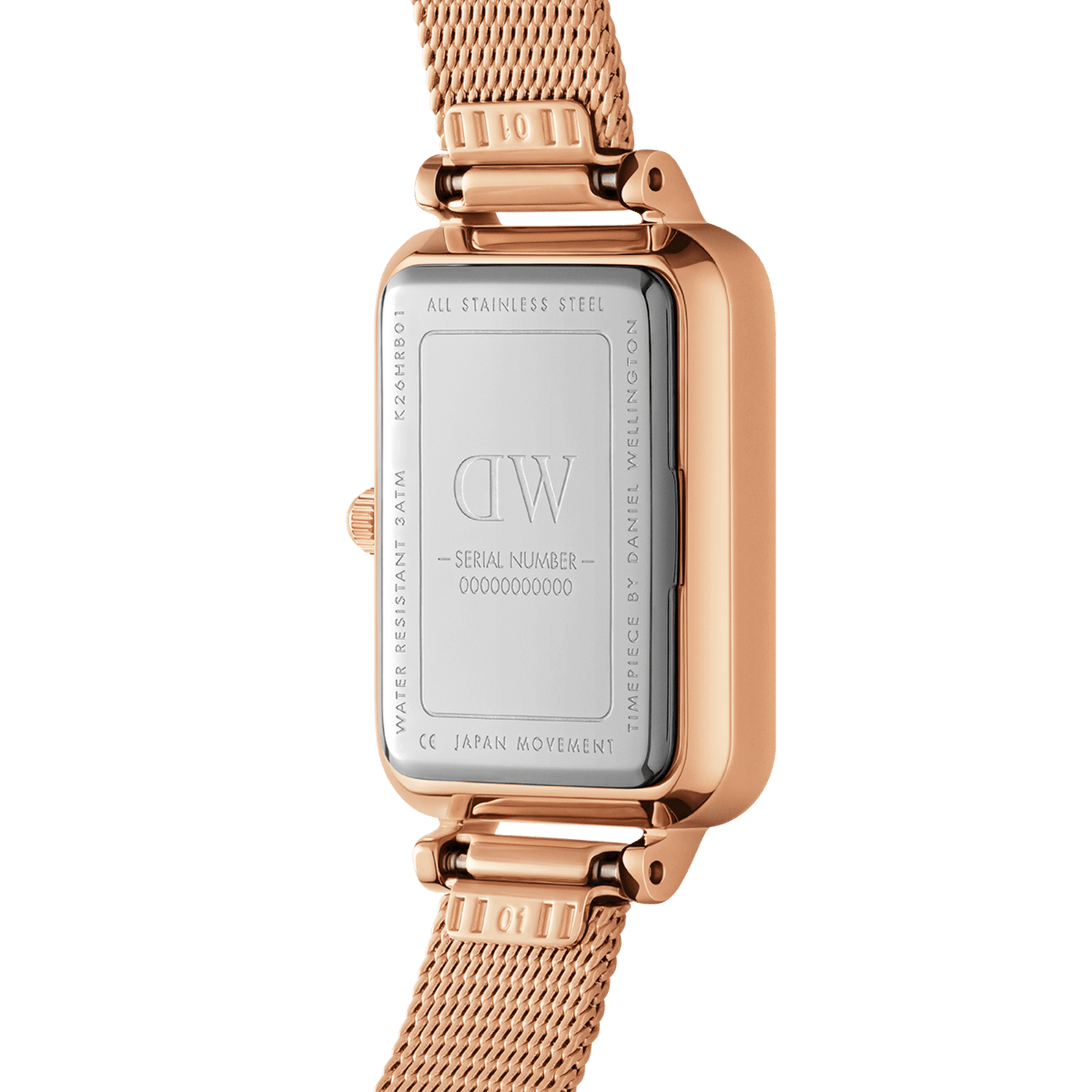 Daniel Wellington Quadro 20X26 Bezel Mesh Pink MOP Watch DW00100669