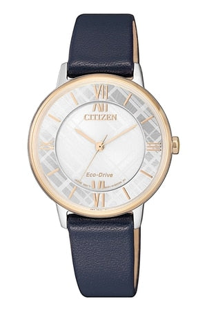 Citizen Eco Drive Leather Silver Dial Women's Watch