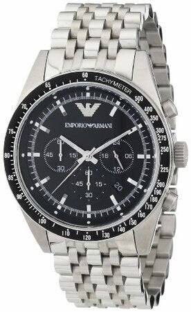 Emporio Armani Italia Mens Elegant Stainless Steel Chronograph AR5988