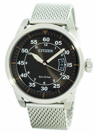 Citizen Aviator Eco-Drive Mesh Band Aw1360-55F Mens Watch