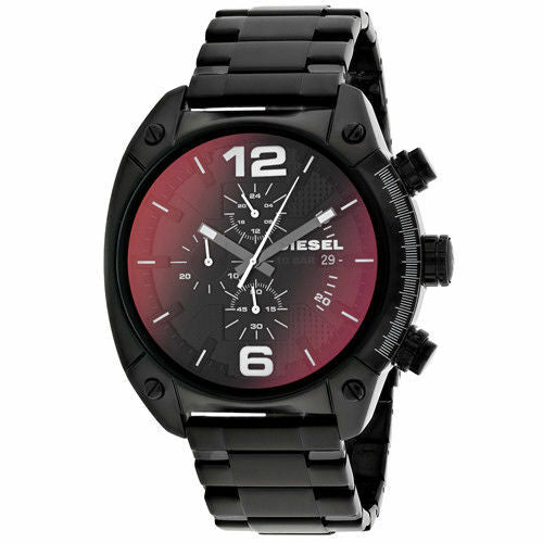 Diesel Overflow Chronograph Black Dial Black Ion-Plated Mens Watch