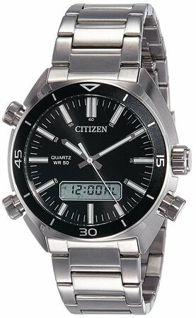 Citizen Analog Digital Black Dial Jm5460-51E Mens Watch