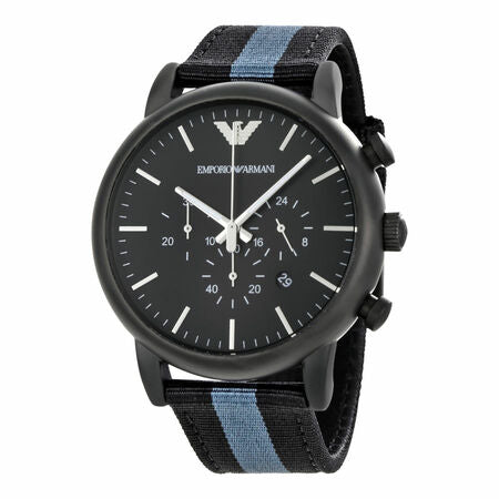 Emporio Armani Luigi Mens Chronograph Black Dial AR1948 Timepiece