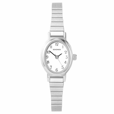 Sekonda Womens Silver Stainless Steel White Dial Watch SK2500 21mm