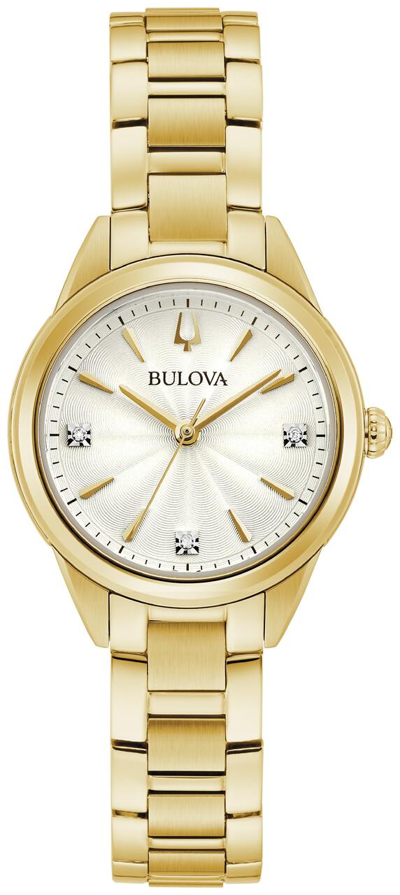 Bulova Classic Gold Tone Diamond Women's Watch 97P150