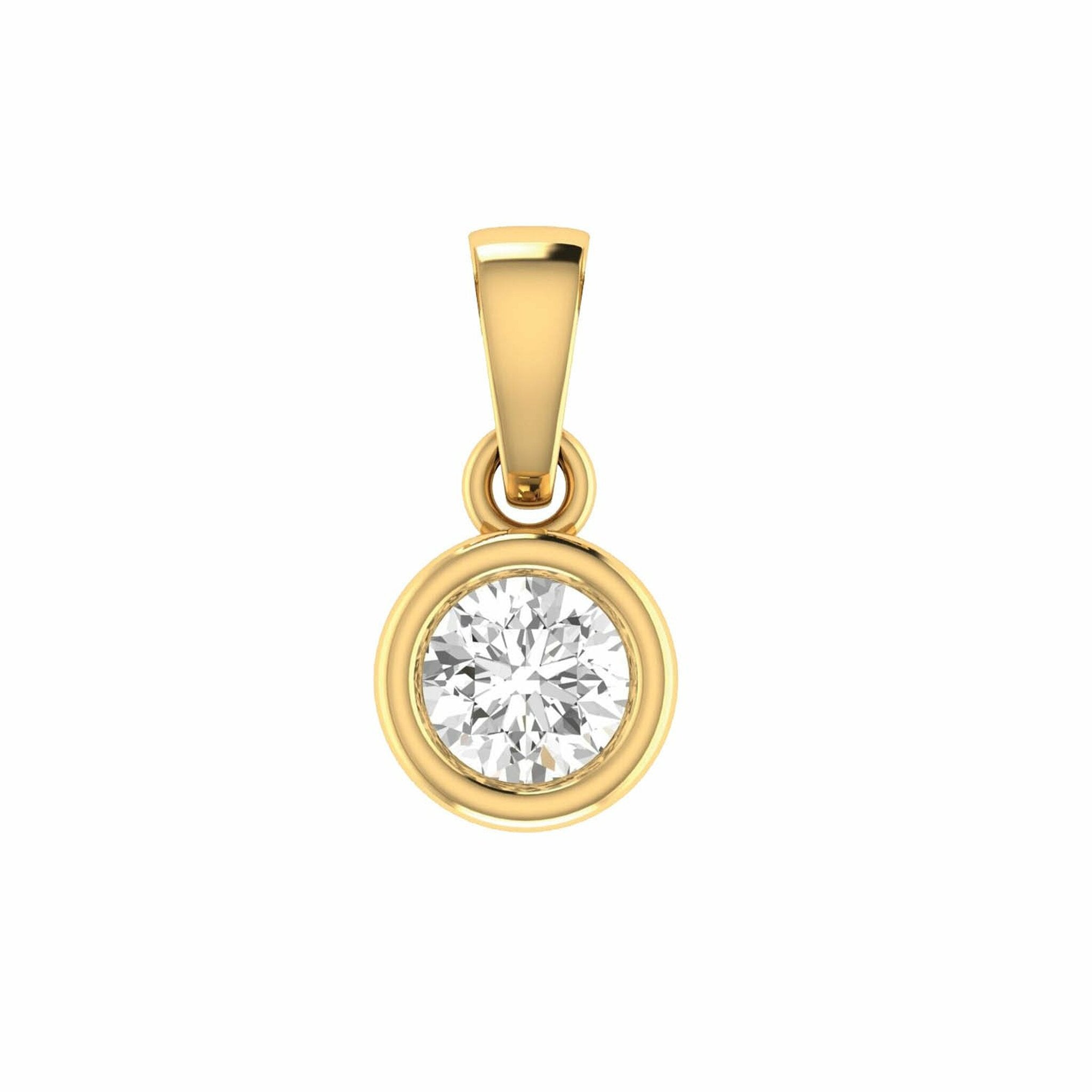 Diamond Solitaire Pendant With 0.50ct Diamonds In 18K Yellow Gold