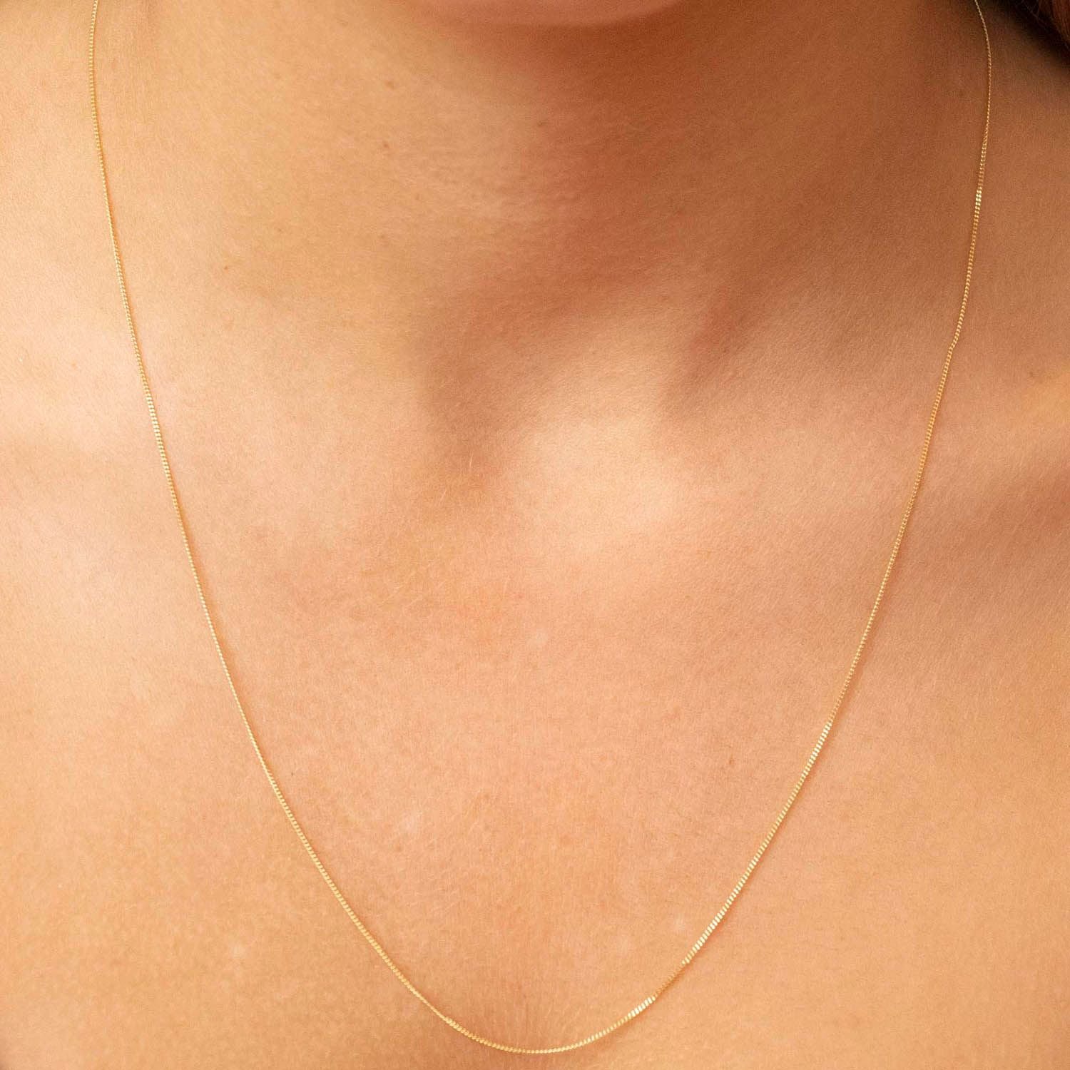 9K Yellow Gold Solid Adjustable Heart Chain 56cm