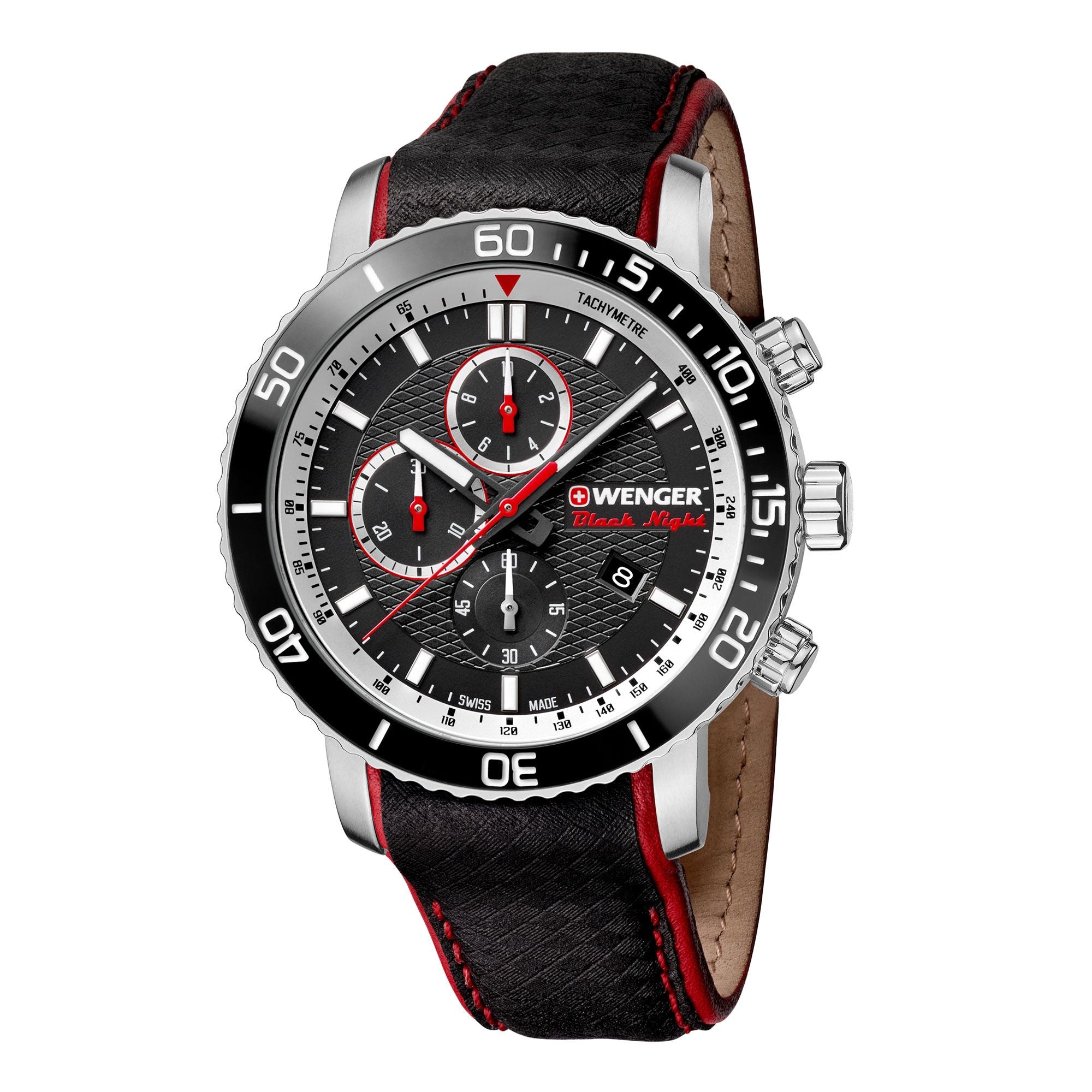 Wenger Roadster Chrono Black Dial Leather Watch 01.1843.105