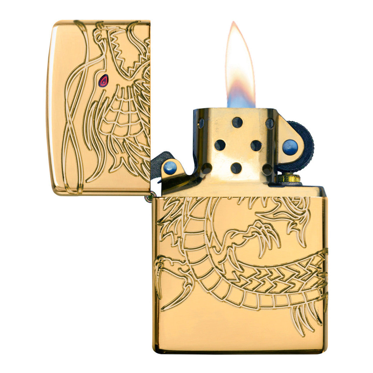 Zippo 29265 Red Eye Dragon Gold Plated Lighter
