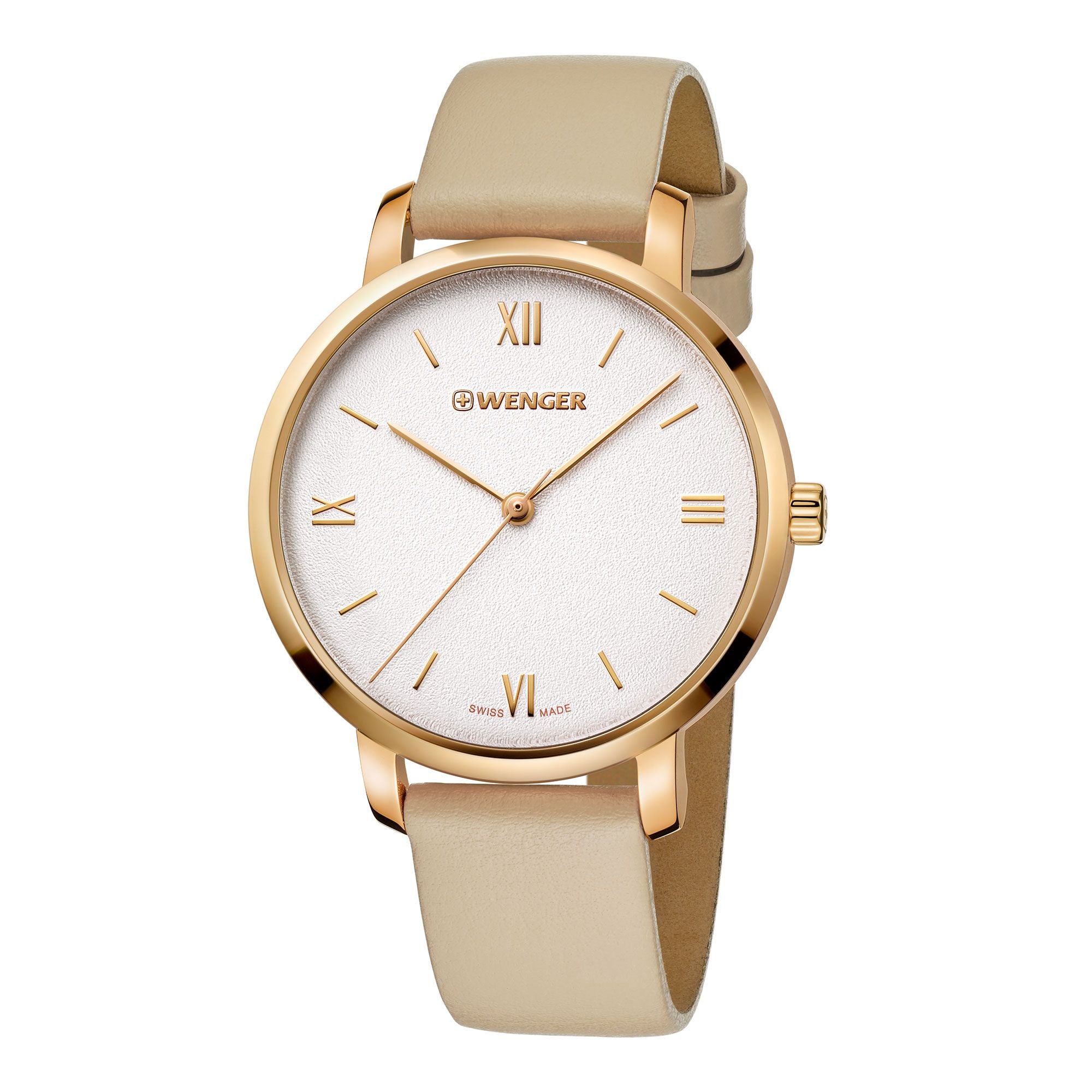 Wenger Metropolitan Donnissima Silver Dial Leather Watch 01.1731.105