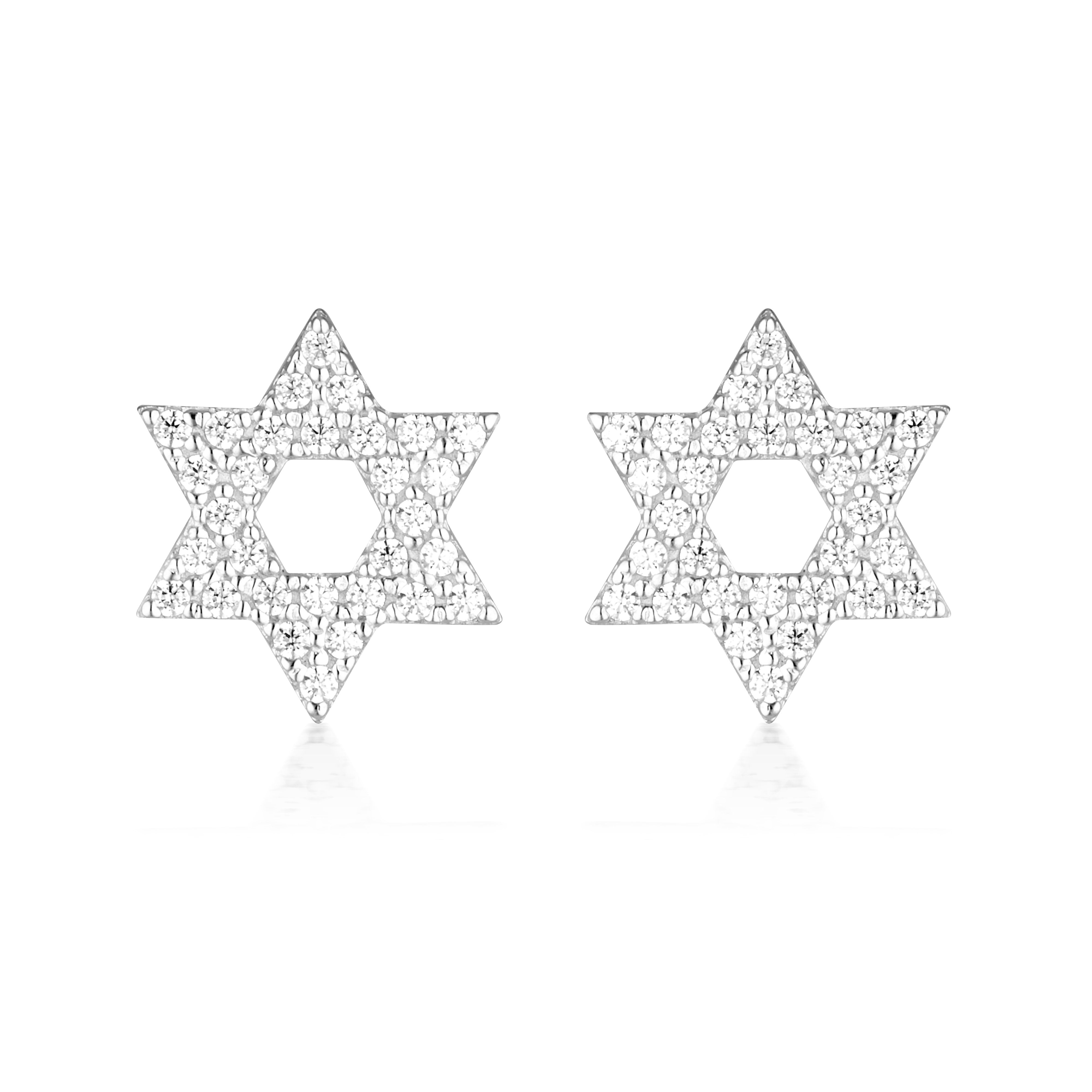 GEORGINI ROCK STAR STAR OF DAVID SILVER EARRINGS