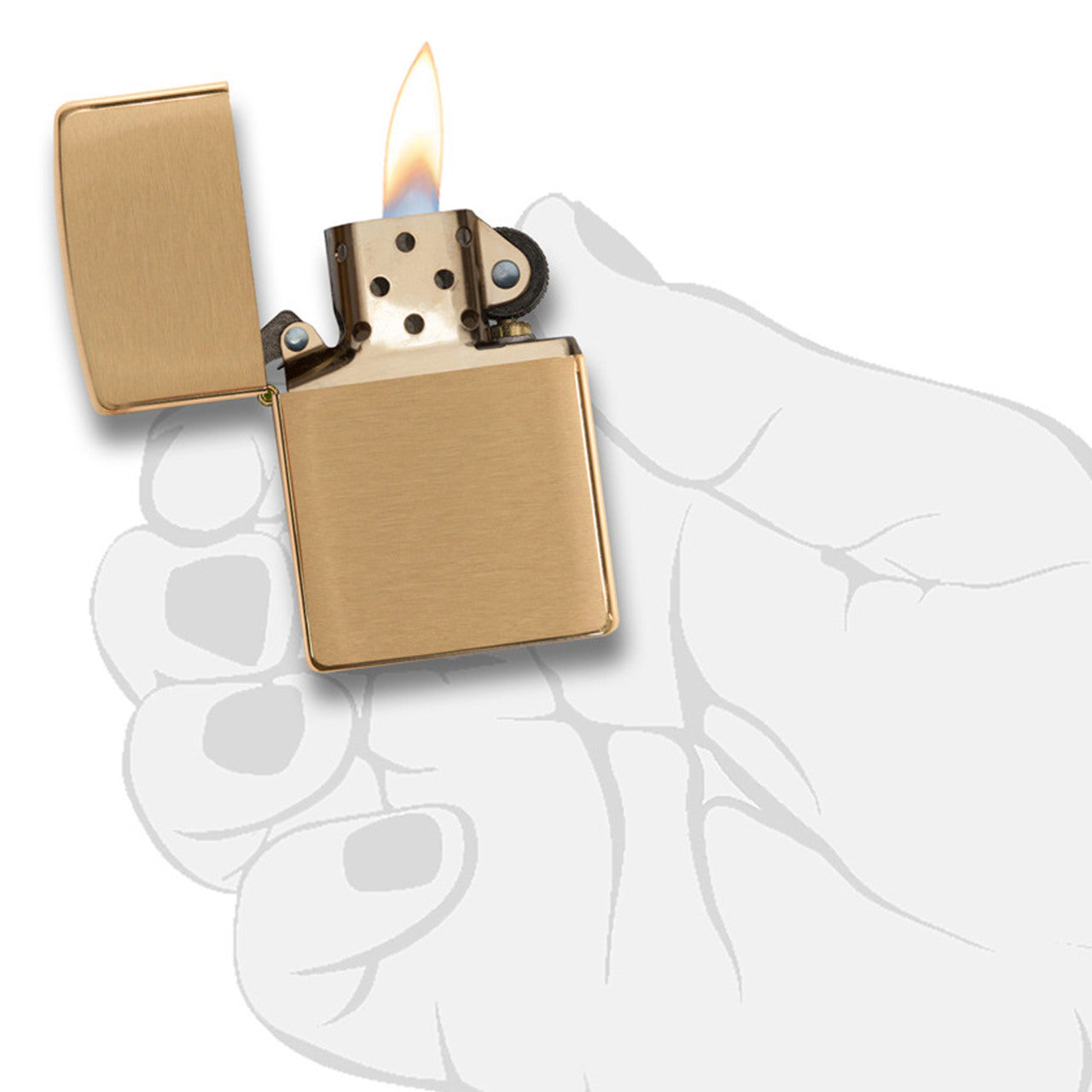 Zippo Brush Finish Brass Lighter 204B