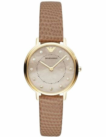 Emporio Armani Kappa Womens Grey Dial Leather Watch AR11151