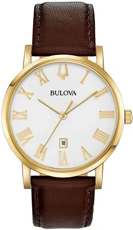 Bulova Classic Brown Leather Strap Men's Watch 97B183