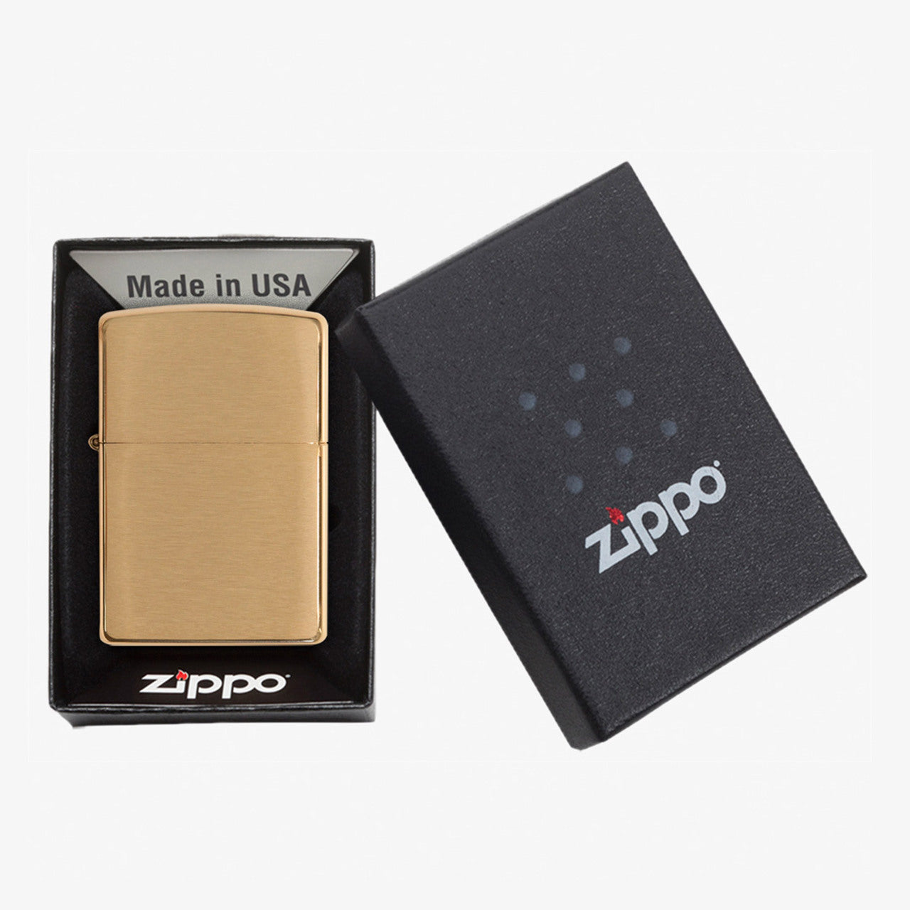 Zippo Brush Finish Brass Lighter 204B