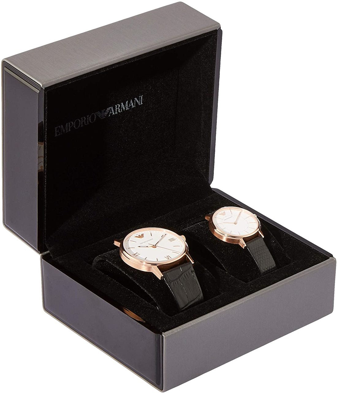 Emporio Armani Elegant His and Hers Leather Strap Watches Set SKU 12345