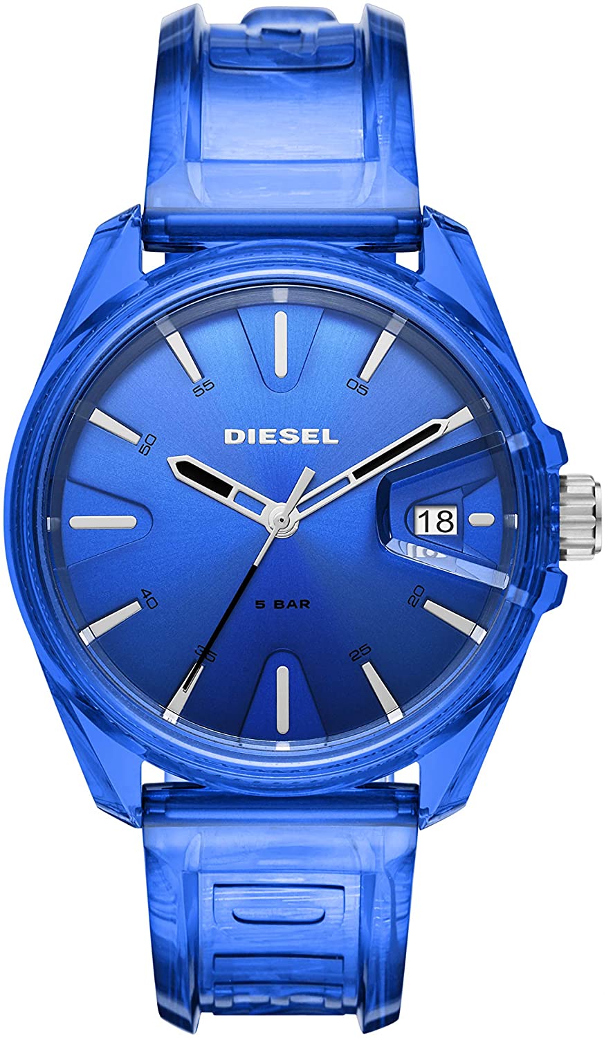 Diesel MS9 Three-Hand Transparent Blue
