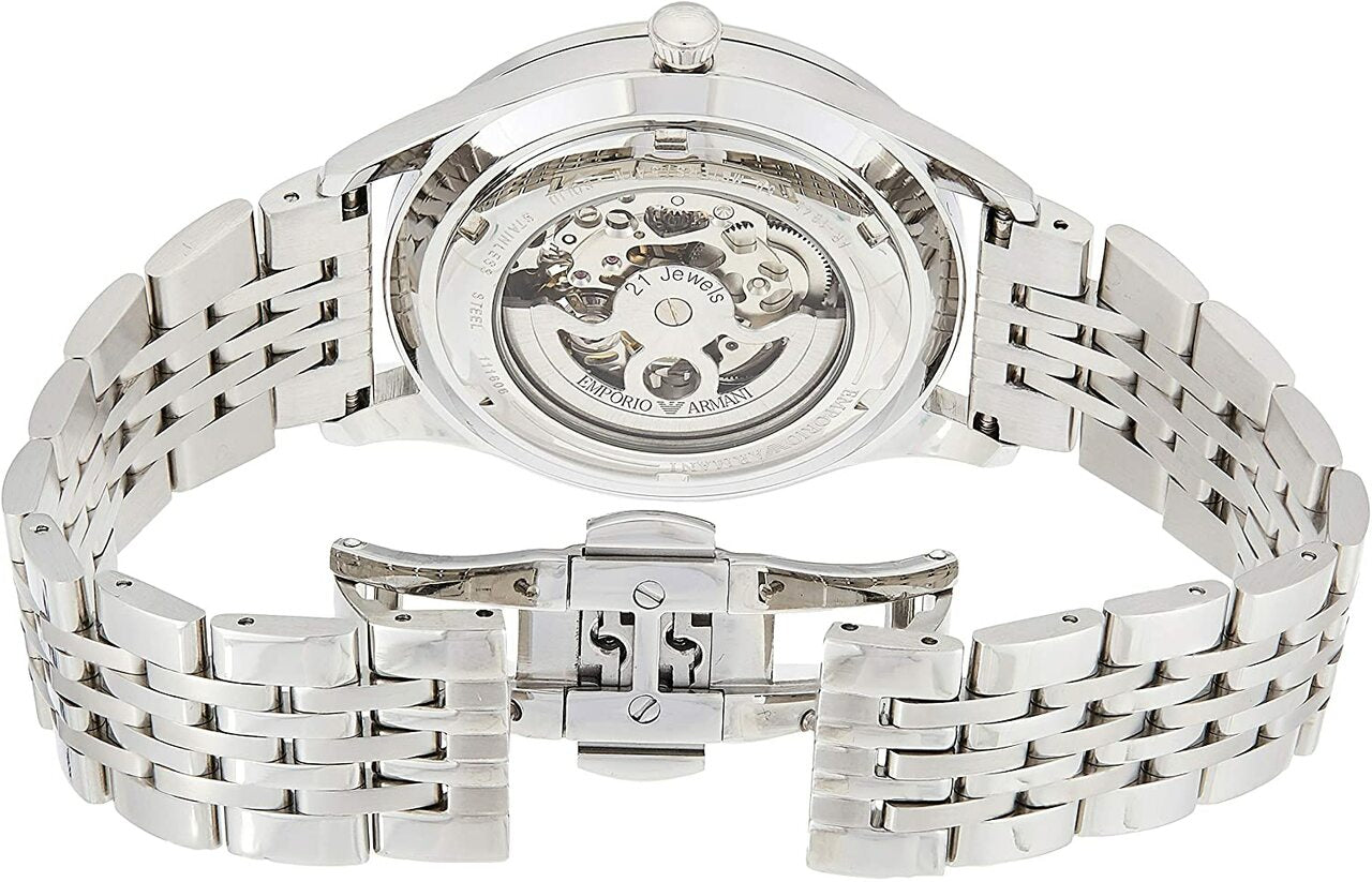 Emporio Armani Mens Stainless Steel Silver Dial Watch AR1945